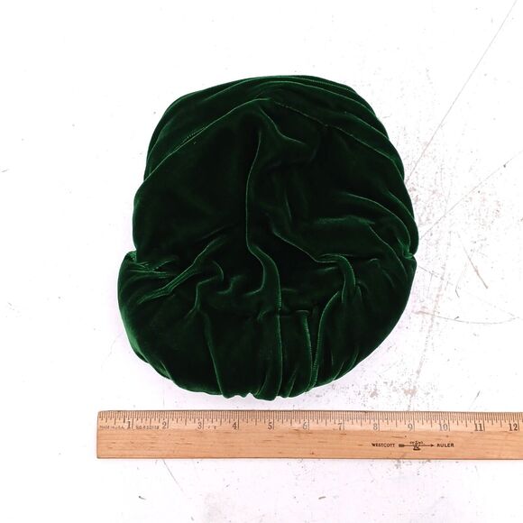 Green Velvet Full Cap Turban Hat Flapper Style Headband Warmer Headwrap - Picture 9 of 10